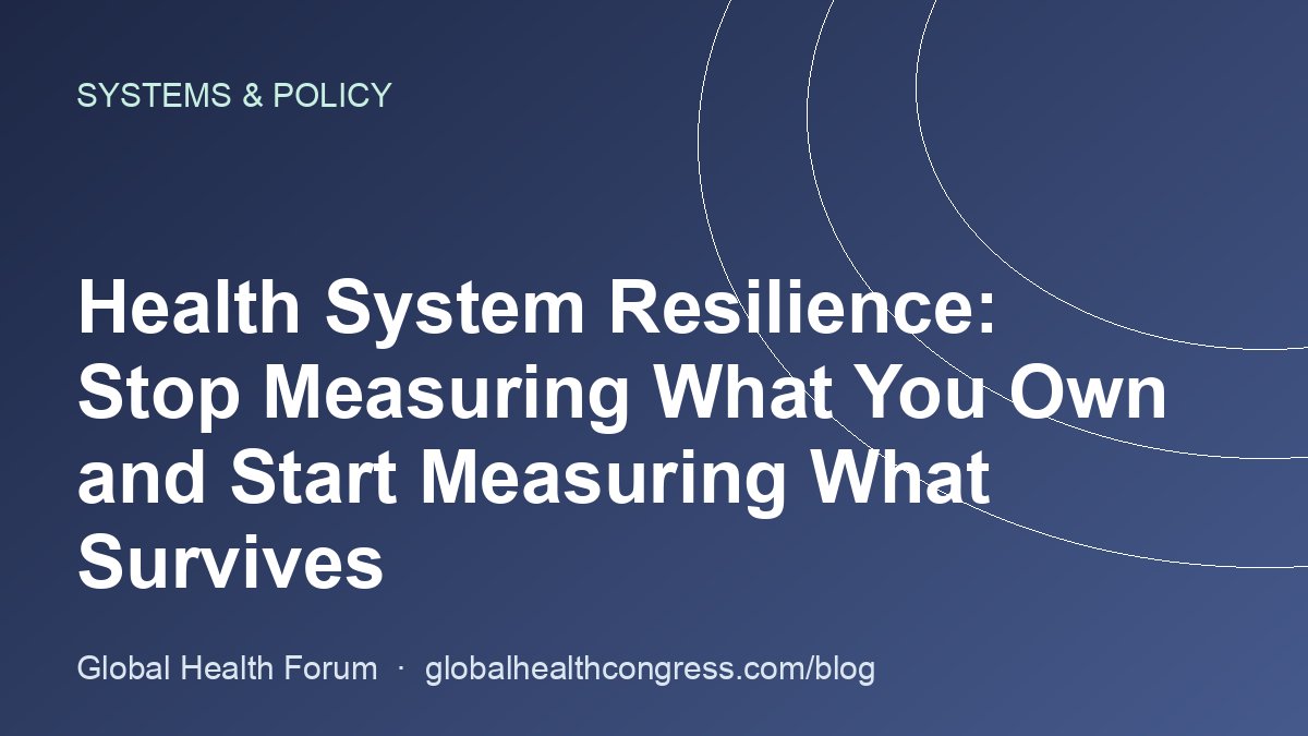Health System Resilience: Stop Measuring What You Own and Start Measuring What Survives
